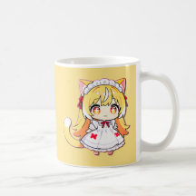 Schattig Blond Chibi Neko - Midi Jurk