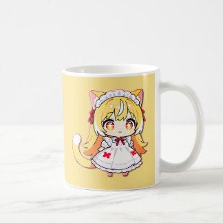 Schattig Blond Chibi Neko - Midi Jurk Koffiemok
