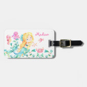 Schattig blond zeemeermin meisjes Bagagelabel (Voorkant horizontaal)