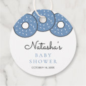 Schattig Blue Donuts Baby shower Bedankjes Labels (Achterkant)