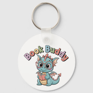 Schattig Boek Buddy Lezend Draak Sleutelhanger
