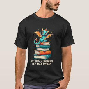 Schattig Boek Draak Lezer Fanatieke Fantasie Worm T-shirt
