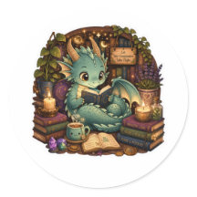 Schattig Boek Liefhebber Draak Sticker