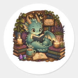 Schattig Boek Liefhebber Draak Sticker