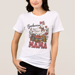 Schattig boekenwurm Mama woordkunst Tri-Blend Shirt