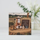 Schattig boerderij thema zwangerschapsaankondiging feestdagenkaart (Staand voorkant)