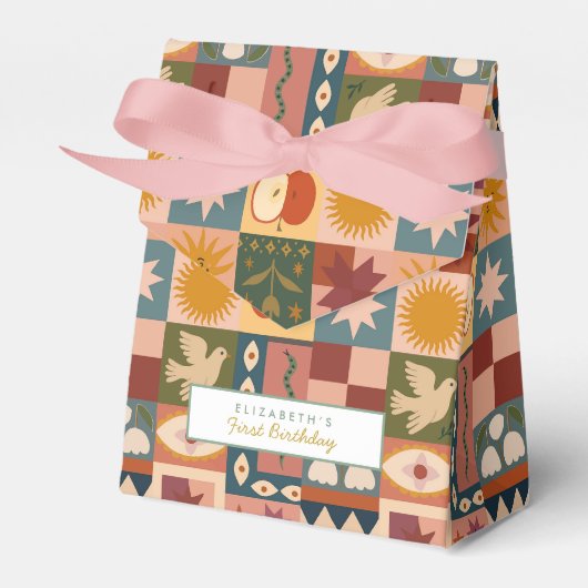 Schattig Boheem Celestiaal Patchwork Bedankdoosjes (Voorkant Zijde)