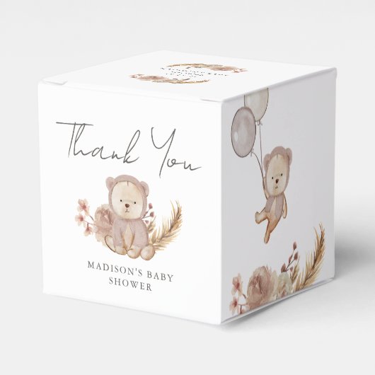 Schattig Boho Botanisch Sweet Beer Baby shower Bedankdoosjes (Voorkant Zijde)