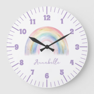 Schattig Boho Regenboog Meisje Grote Klok