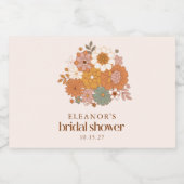 Schattig Boho Retro Bloemig Bruidsfeest Maatwerk N Sparkling Wijnetiket (Enkel label)