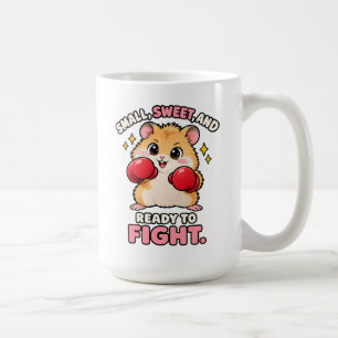 Schattig bokshamster klaar om te vechten koffiemok