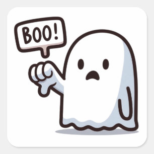Schattig BOO! Geest Duim Omlaag Vierkante Sticker