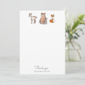 Schattig bos | Baby shower bedankpas Bedankkaart (Staand voorkant)