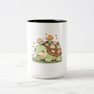 Schattig Bos Schildpad Cottagecore Kawaii Ontwerp Tweekleurige Koffiemok