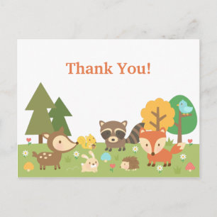 Schattig Bosdier Bedankt Briefkaart