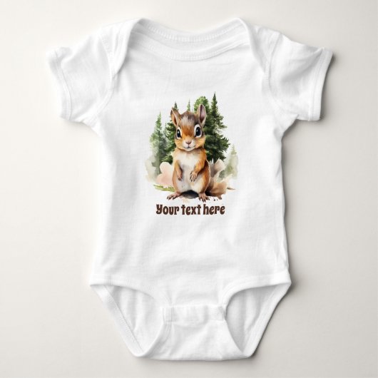 schattig bosland Country eekhoorn tekst toevoegen Romper (Voorkant)