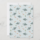 Schattig Boys Shark Baby shower Dank u Bedankkaart (Achterkant)