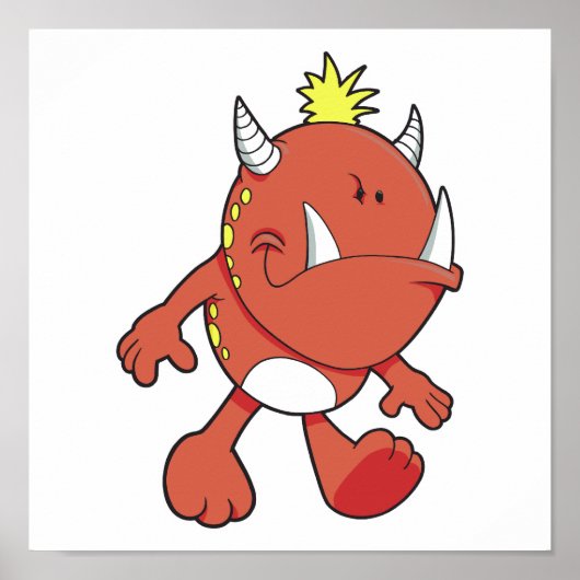 schattig brandweermonster poster (Voorkant)