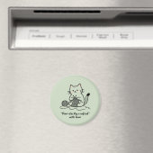 Schattig Breiend Kitty Lichtgroen Grafisch Ontwerp Magneet (Insitu (Vaatwasser))