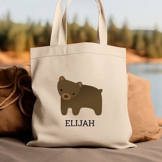 Schattig bruin Beer Kinderen op maat Tote Bag