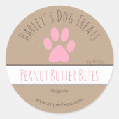 Schattig Bruin | Dog Treat Business Labels (Voorkant)