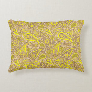 Schattig bruin geel paisley patroon accent kussen