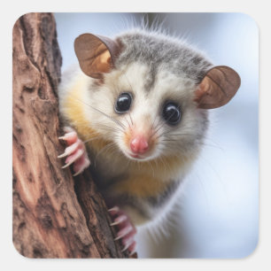 Schattig buidelrat dier natuur natuurleven vierkante sticker