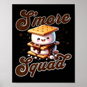 Schattig buiten Smore-squadron kamperende familie Poster
