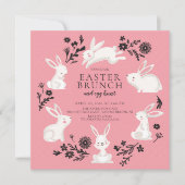 Schattig Bunny Party & Egg Hunt Paasbrunch Kaart (Voorkant)