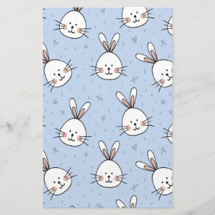 Schattig Bunny Rabbit Pattern Briefpapier