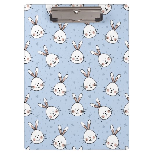 Schattig Bunny Rabbit Pattern Klembord (Voorkant)