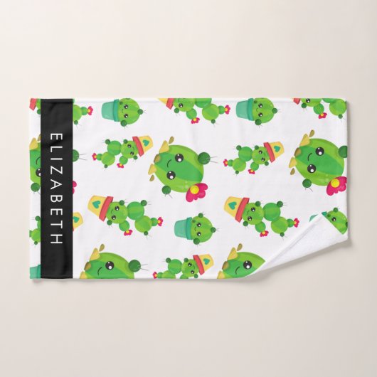 Schattig Cactus, Cactus Pattern, Succulent, Jouw n Bad Handdoek (Handdoek)