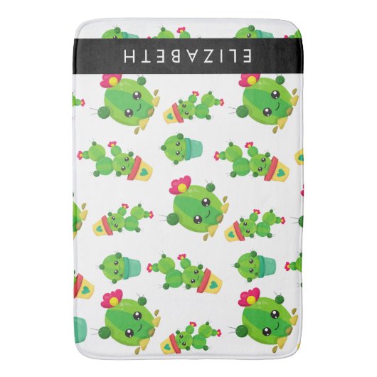 Schattig Cactus, Cactus Pattern, Succulent, Jouw n Badmat (Voorkant Verticaal)