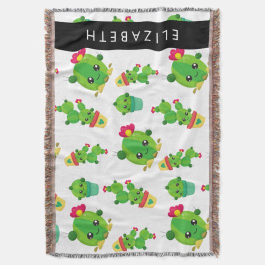 Schattig Cactus, Cactus Pattern, Succulent, Jouw n Deken (Voorkant Verticaal)