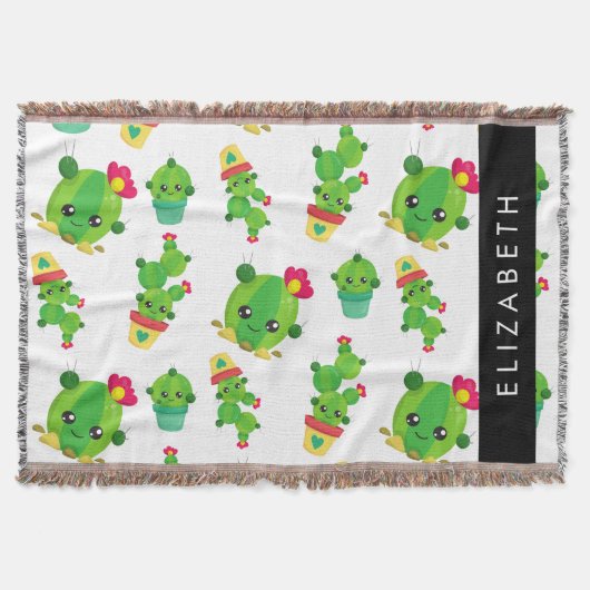 Schattig Cactus, Cactus Pattern, Succulent, Jouw n Deken (Voorkant)