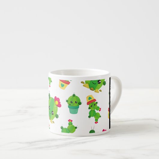 Schattig Cactus, Cactus Pattern, Succulent, Jouw n Espresso Kop (Voorkant rechts)