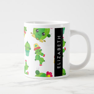Schattig Cactus, Cactus Pattern, Succulent, Jouw n Extra Grote Beker