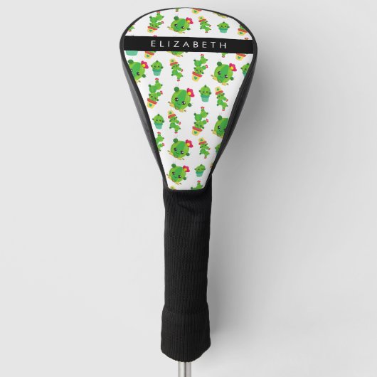 Schattig Cactus, Cactus Pattern, Succulent, Jouw n Golfheadcover (Voorkant)