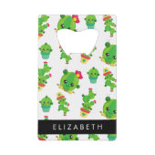 Schattig Cactus, Cactus Pattern, Succulent, Jouw n Kredietkaart Flessenopener (Voorkant)
