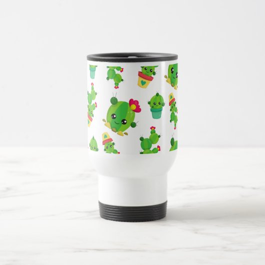 Schattig Cactus, Cactus Pattern, Succulent, Jouw n Reisbeker (Center)