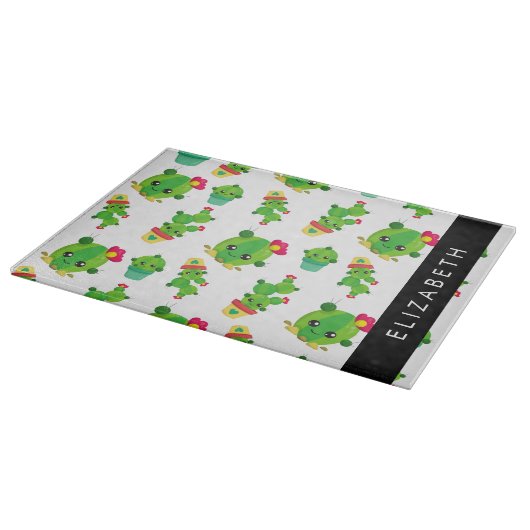 Schattig Cactus, Cactus Pattern, Succulent, Jouw n Snijplank (Hoek)
