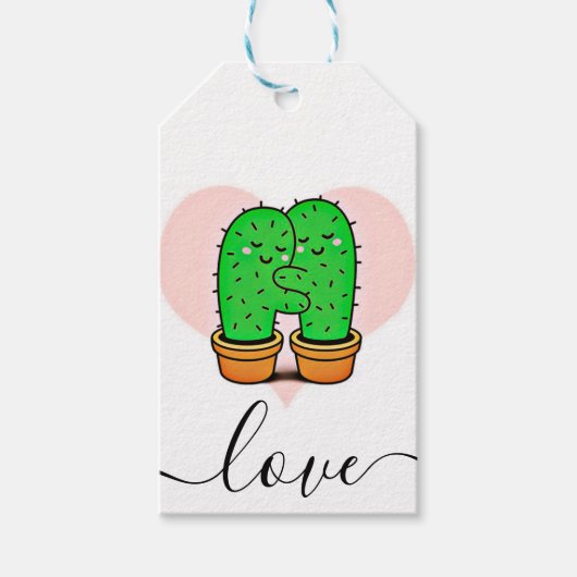 schattig Cactus thuis Cadeaulabel (Voorkant)