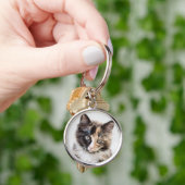 Schattig Calico Kitten Sleutelhanger (Hand)