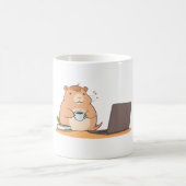 Schattig Capybara Coder Koffie Laptop Design Koffiemok (Center)