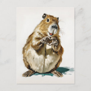 Schattig Capybara Liefdegebaar Briefkaart