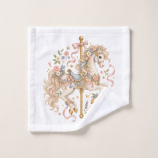 Schattig Carrouselpaard Vintage Kunst Washandje