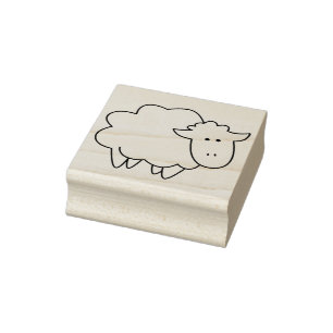 Schattig Cartoon Baby Schaap Boerderij Dier Rubberstempel