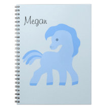 Schattig Cartoon Blauwe Paard