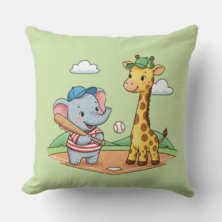 Schattig Cartoon Dieren Baseball Vrienden Design Kussen