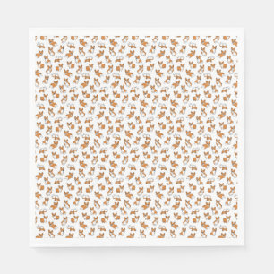 schattig cartoon huisdier hond corgi's patroon servet